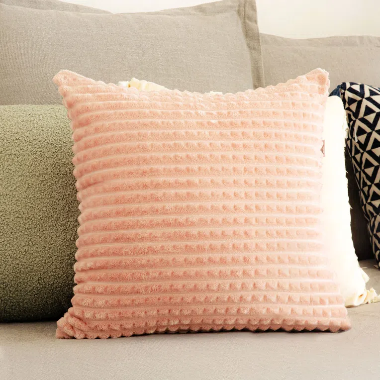 Poszewka GOFER z wytłoczeniami brudny róż 45x45 cm