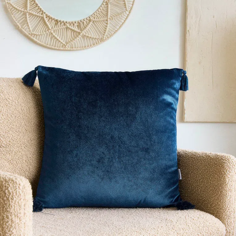 Poszewka LIRA velvetowa granatowa 45x45 cm