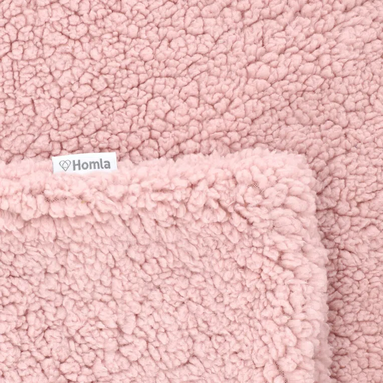 Poszewka FLENA z szerpą brudny róż 45x45 cm