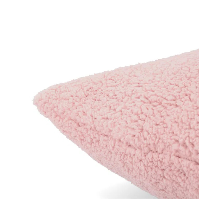 Poszewka FLENA z szerpą brudny róż 45x45 cm