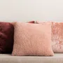 Poszewka FLENA z szerpą brudny róż 45x45 cm