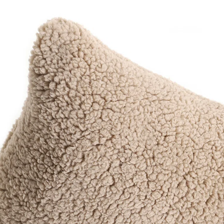 Poszewka FLENA z szerpą beżowa 45x45 cm