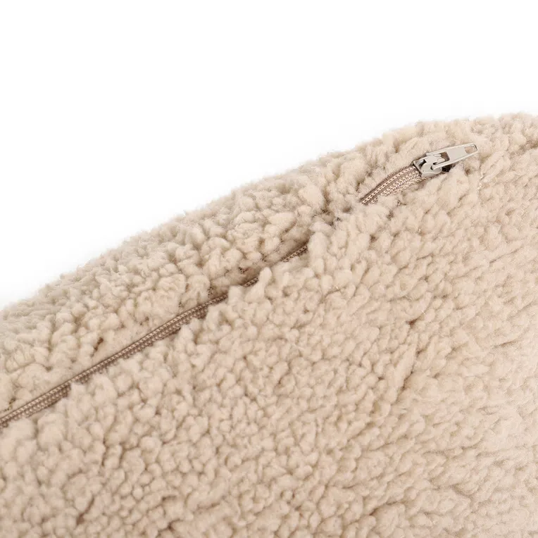 Poszewka FLENA z szerpą beżowa 45x45 cm