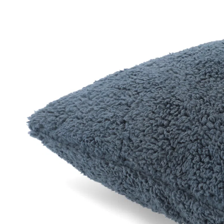 Poszewka FLENA z szerpą niebieska 45x45 cm