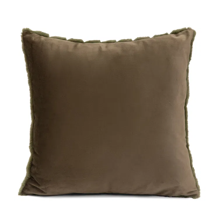 Poszewka MAFA z imitacji króliczego futra oliwkowa 45x45 cm