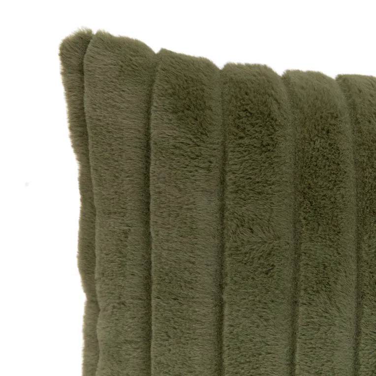 Poszewka MAFA z imitacji króliczego futra oliwkowa 45x45 cm