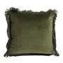 Poszewka LIMA z frędzlami oliwkowa 45x45 cm
