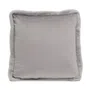 Poszewka DENI welurowa z futrzaną lamówką szara 45x45 cm
