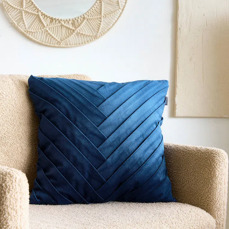 Poszewka KARI z zakładkami granatowa 45x45 cm