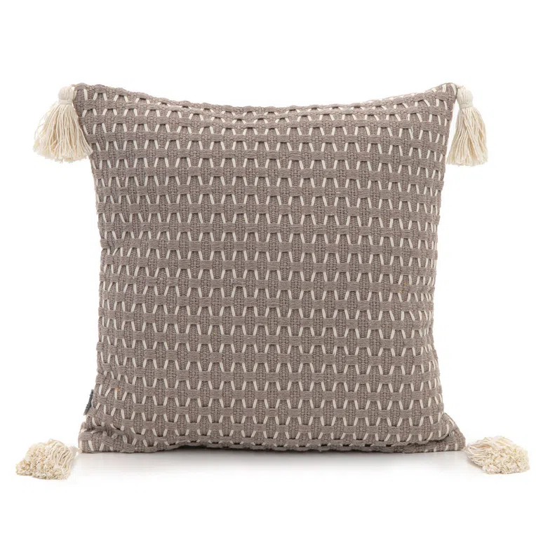 Poszewka JARI z frędzlami pleciona 45x45 cm