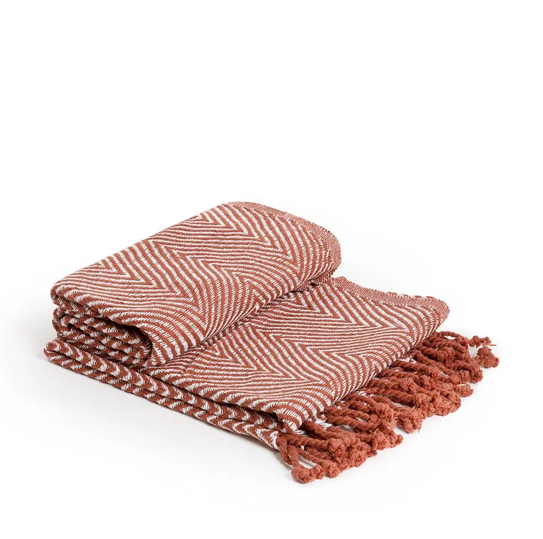 Pled SPARRE zygzak karmelowy 130x170 cm