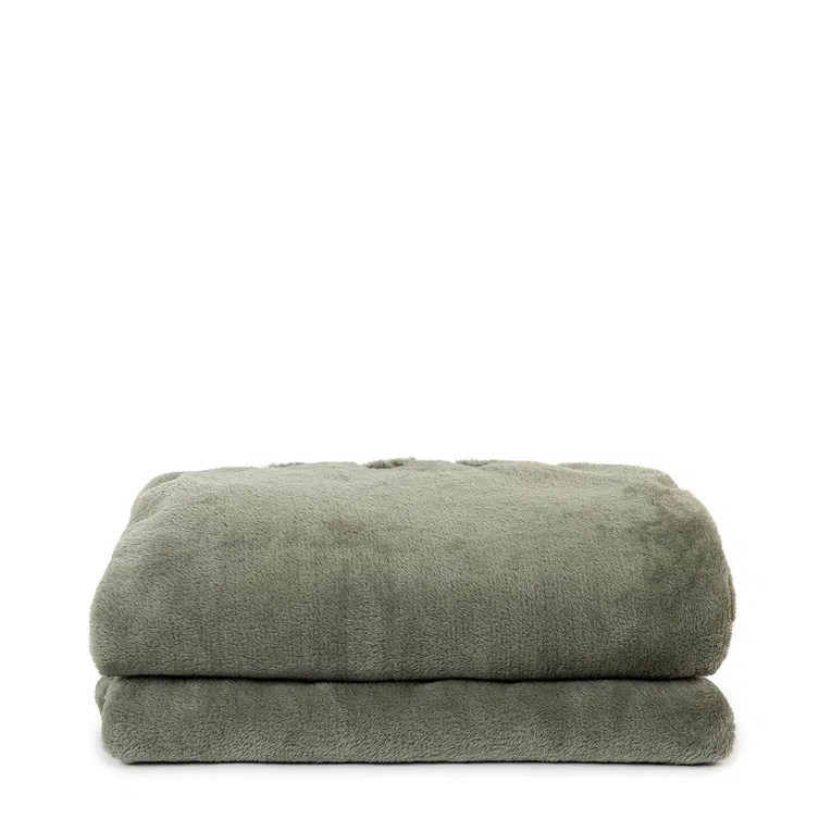 Koc BRAID gładki z frędzlami pistacjowy 130x190 cm