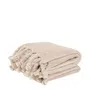 Koc BRAID gładki z frędzlami beżowy 130x190 cm