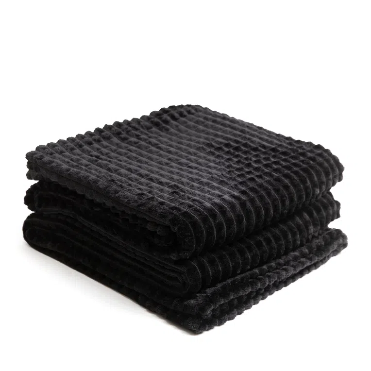 Koc GOFER z wytłoczeniami czarny 150x200 cm