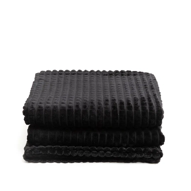 Koc GOFER z wytłoczeniami czarny 150x200 cm