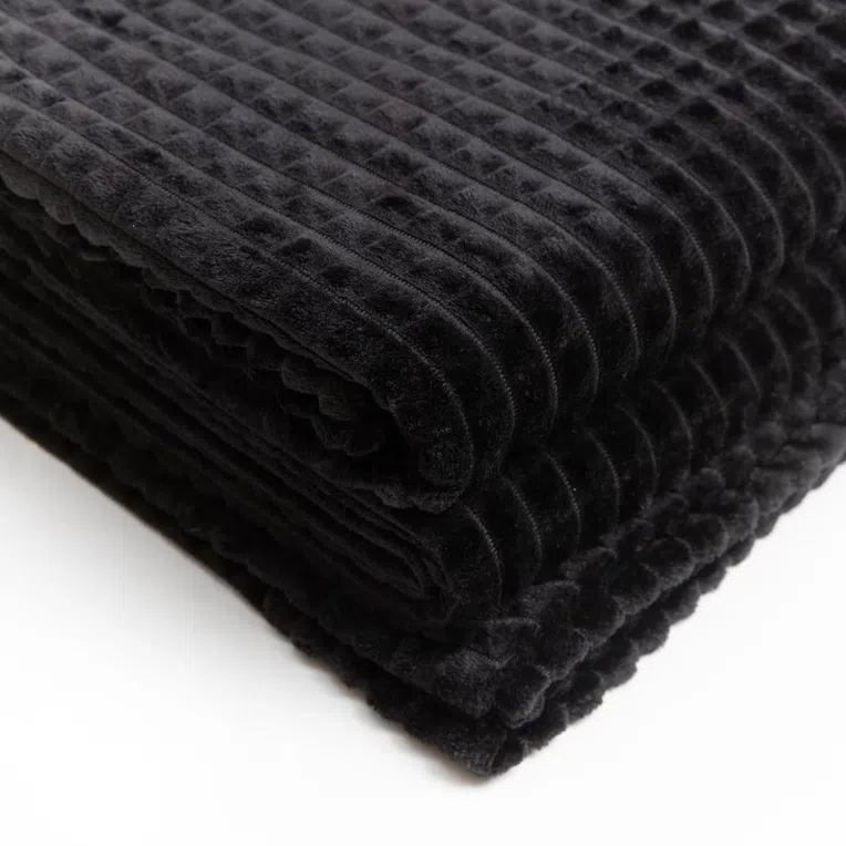 Koc GOFER z wytłoczeniami czarny 150x200 cm