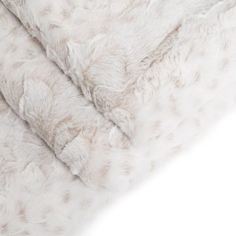 Koc MART z imitacji króliczego futra beżowy 150x200 cm