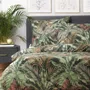 Pościel ALMO z mikrofibry zielona w liście 160x200 cm