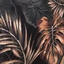 Pościel FONCE z mikrofibry czarna w liście 160x200 cm