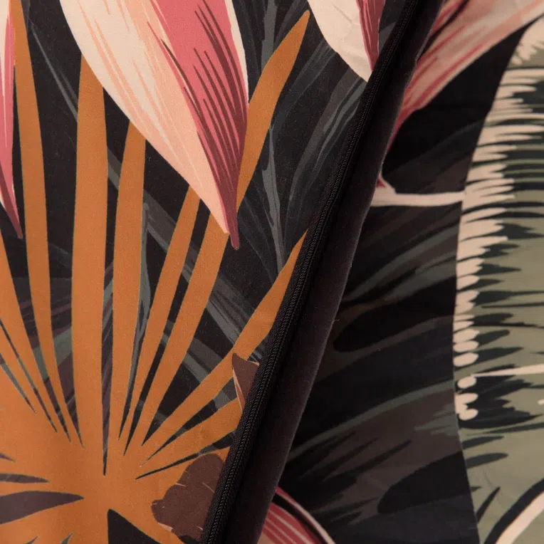 Pościel FONCE z mikrofibry czarna w liście 200x220 cm