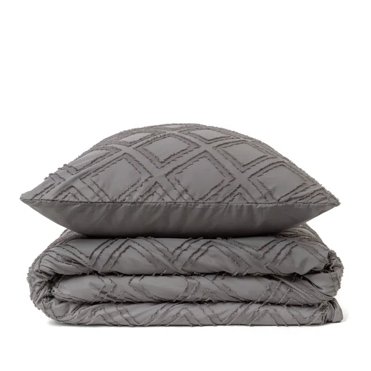 Pościel CARRE z mikrofibry szara 160x200 cm