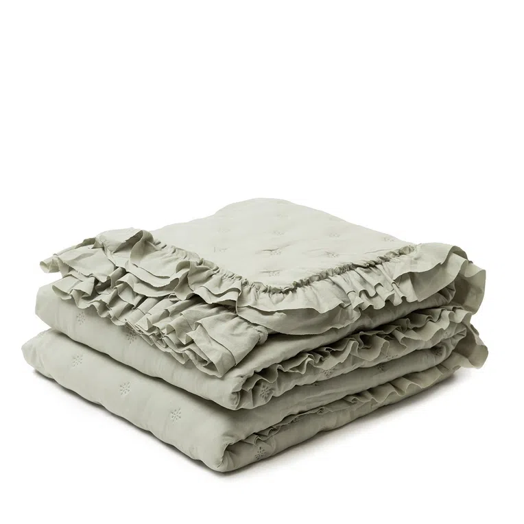 Narzuta TROSA z falbanką pistacja 220x240 cm