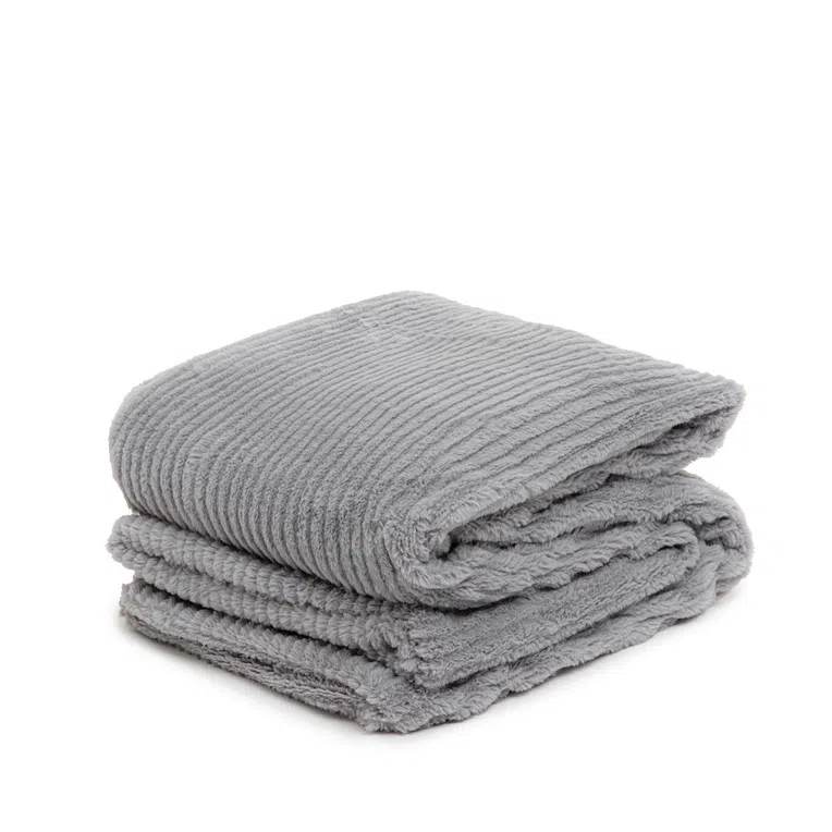 Koc FLEN z szerpą szary 150x200 cm