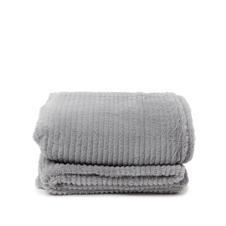 Koc FLEN z szerpą szary 150x200 cm