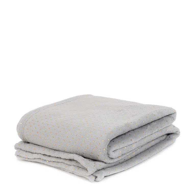 Koc PARI w złote gwiazdki szary 130x170 cm