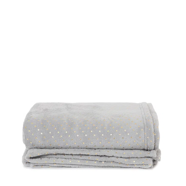 Koc PARI w złote gwiazdki szary 130x170 cm