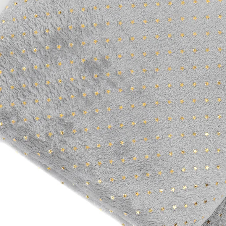 Koc PARI w złote gwiazdki szary 130x170 cm