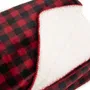 Koc AMERI w kratę z szerpą czerwony 150x200 cm
