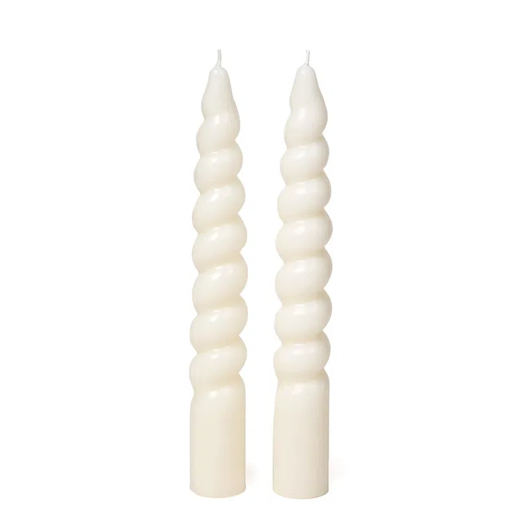 Świece 2szt. ANGULI ecru 2,6x20 cm
