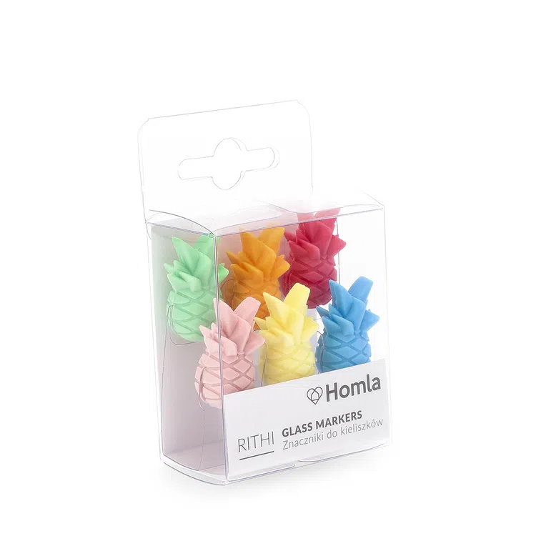 Zestaw znaczników RITHI do kubków i kieliszków ananas 6 szt.