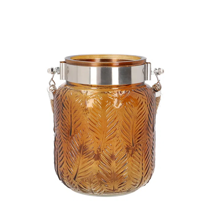 Lampion FLOR brązowy 12x16 cm