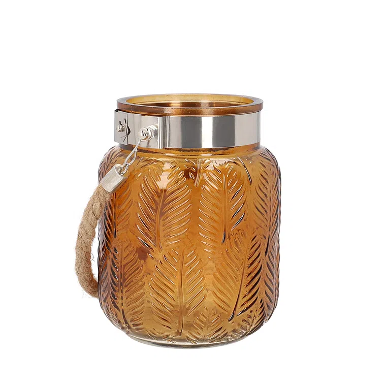 Lampion FLOR brązowy 12x16 cm