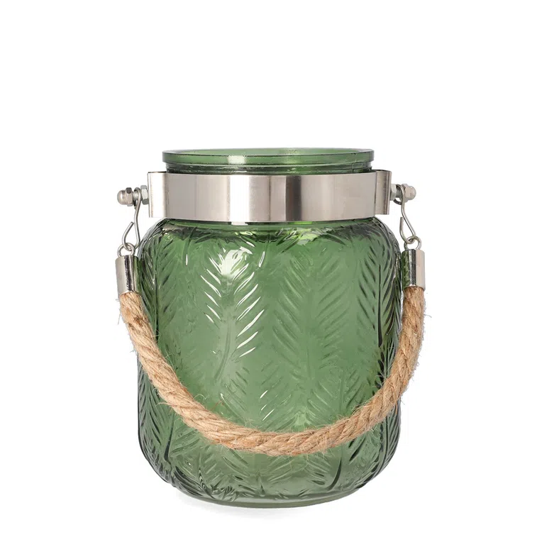 Lampion FLOR jasnozielony 12x16 cm