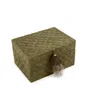 Szkatułka MELA welurowa jasnozielona 17,5x12,5x9,5 cm