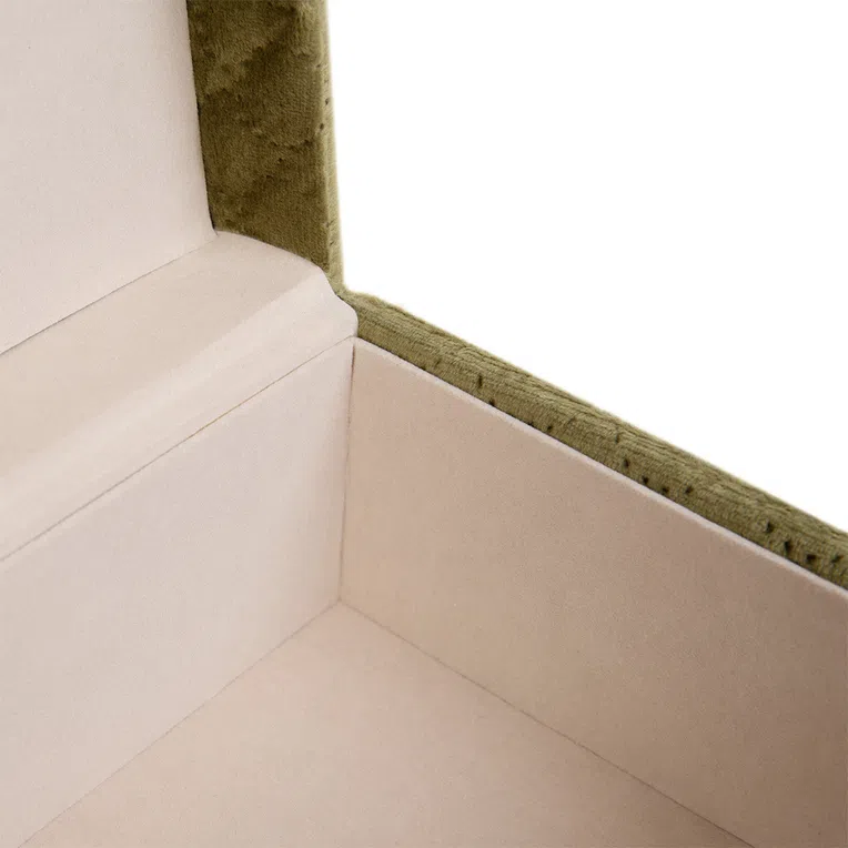 Szkatułka MELA welurowa jasnozielona 17,5x12,5x9,5 cm