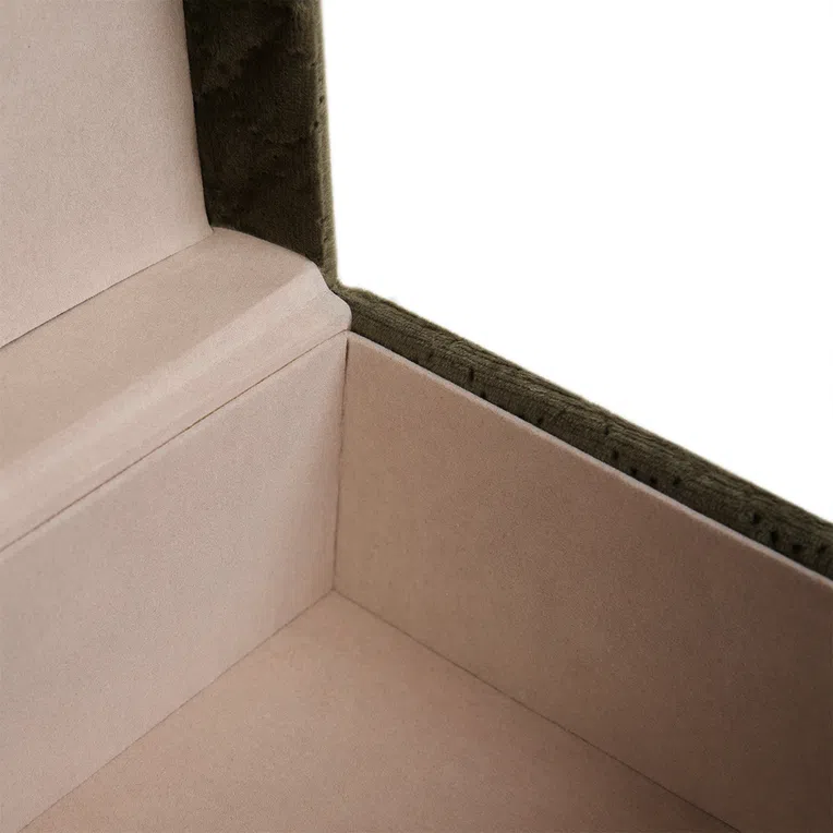 Szkatułka MELA welurowa ciemnozielona 17,5x12,5x9,5 cm