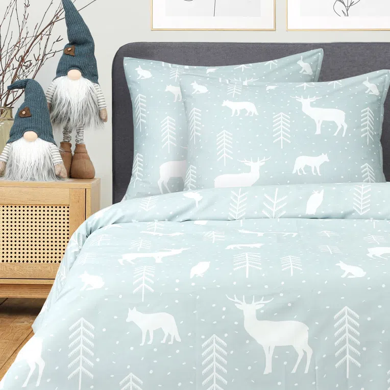 Pościel RENO z mikrofibry w renifery 200x220 cm