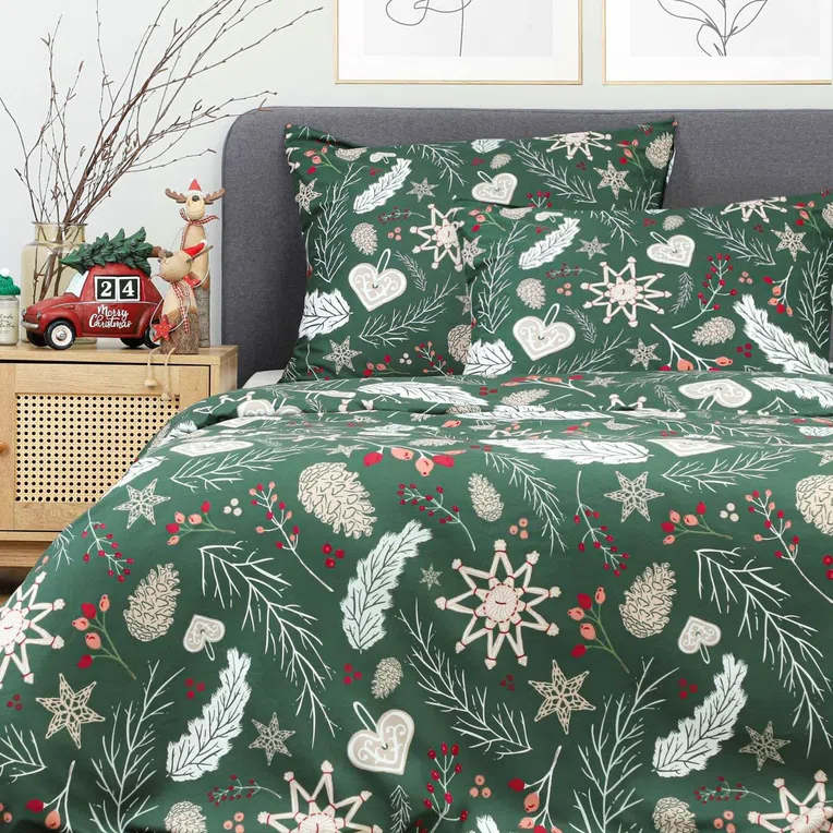 Pościel TAMO z mikrofibry z motywem świątecznym 160x200 cm