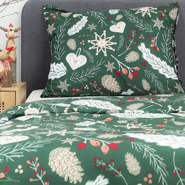 Pościel TAMO z mikrofibry z motywem świątecznym 160x200 cm
