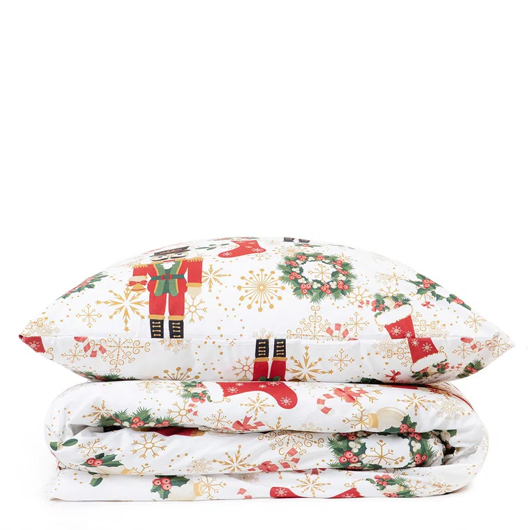 Pościel NUTCRACKER z mikrofibry z motywem świątecznym 160x200 cm
