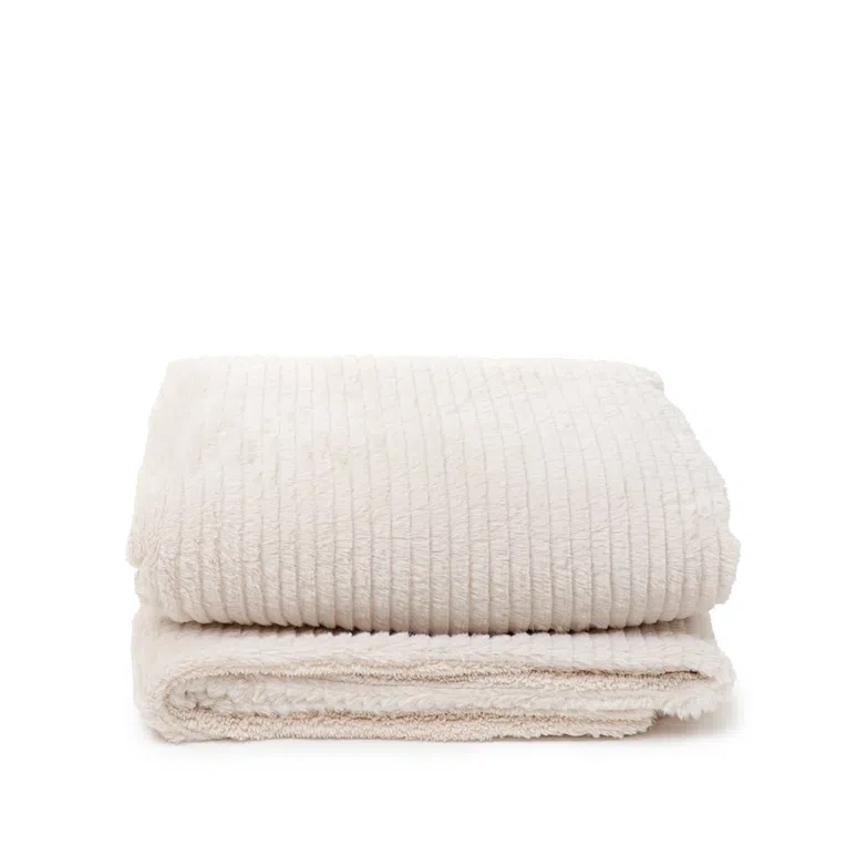 Koc FLEN z szerpą beżowy 150x200 cm