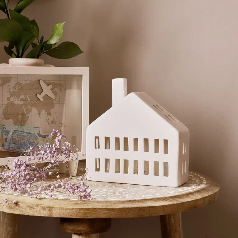 Lampion COZY HOME domek z ledem 16x6,6x17 cm