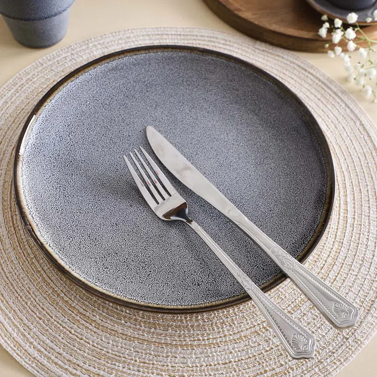 Talerz LARISA obiadowy szary 25 cm