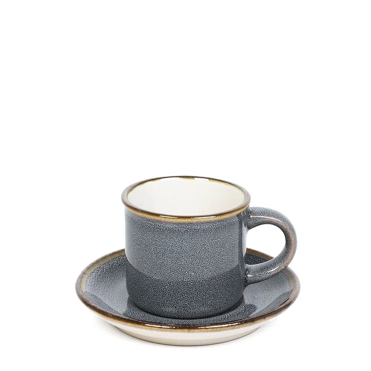 Filiżanka LARISA do espresso ze spodkiem szara 0,08 l