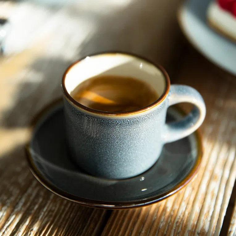 Filiżanka LARISA do espresso ze spodkiem szara 0,08 l
