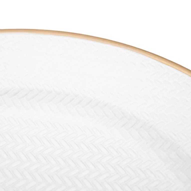 Taca ozdobna MEZO z motywem rattanu biała 33 cm